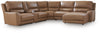 DeepWakes 6-Piece Power Reclining Sectional with Chaise - Caramel