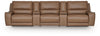 DeepWakes 5-Piece Power Reclining Sectional - Caramel (PCU62606S14)
