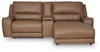 DeepWakes 3-Piece Power Reclining Sectional with Chaise - Caramel