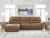 DeepWakes 3-Piece Reclining Sofa Chaise - Caramel (PCU62606S23)