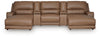 DeepWakes 5-Piece Power Reclining Sectional with Chaise - Caramel