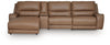 DeepWakes 4-Piece Reclining Sectional with Chaise and Storage Console - Caramel (PCU62606S27)