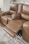 DeepWakes Power Reclining Loveseat with Console - Caramel