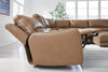 DeepWakes 6-Piece Reclining Sectional with Chaise - Caramel (PCU62606S33)