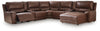 DeepWakes 7-Piece Reclining Sectional with Chaise and Storage Consoles - Canyon (PCU62607S30)