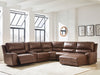 DeepWakes 6-Piece Power Reclining Sectional with Chaise - Canyon
