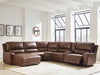 DeepWakes 6-Piece Power Reclining Sectional with Chaise - Canyon (PCU62607S19)