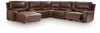 DeepWakes 7-Piece Reclining Sectional with Chaise and Storage Consoles - Canyon