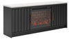Cadmori 63" TV Stand with Electric Fireplace - Black/White (W2616W2)