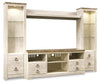 Willowton 4-Piece Entertainment Center - Whitewash