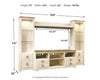 Willowton 4-Piece Entertainment Center - Whitewash