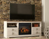 Willowton 64" TV Stand with Electric Fireplace - Whitewash (W267W8)