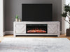 Cayboni 71" TV Stand with Electric Fireplace - Whitewash
