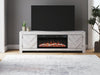 Cayboni 71" TV Stand with Electric Fireplace - Whitewash