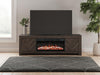 Cayboni 71" TV Stand with Electric Fireplace - Black
