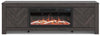 Cayboni 71" TV Stand with Electric Fireplace - Black
