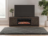 Cayboni 71" TV Stand with Electric Fireplace - Black