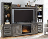 Wynnlow 4-Piece Entertainment Center with Electric Fireplace - Gray