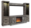 Wynnlow 4-Piece Entertainment Center with Electric Fireplace - Gray