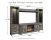 Wynnlow 4-Piece Entertainment Center with Electric Fireplace - Gray
