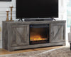 Wynnlow 63" TV Stand with Electric Fireplace - Gray (W440W4)