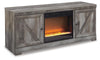 Wynnlow 63" TV Stand with Electric Fireplace - Gray (W440W4)