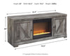 Wynnlow 63" TV Stand with Electric Fireplace - Gray (W440W4)