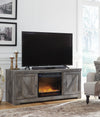 Wynnlow 63" TV Stand with Electric Fireplace - Gray (W440W4)