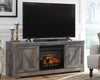 Wynnlow 63" TV Stand with Electric Fireplace - Gray