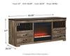 Trinell 63" TV Stand with Electric Fireplace - Brown