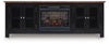 Wildenauer 76" TV Stand with Electric Fireplace - Brown/Black (W664W1)