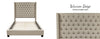 Queen Complete Upholstered Bed Warren Beige