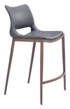 Ace Counter Stool Dark Gray & Walnut — Set of 2