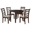 Barton - 5 Piece Round Wood Dining Table Set - Dark Brown