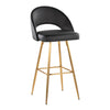 Renee - Upholstered Fixed-Height Barstool (Set of 2) - Gold Base