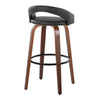 Grotto - Upholstered Fixed-Height Barstool (Set of 2) - Walnut Wood