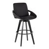 Cosmo - Fixed-Height Barstool (Set of 2) - Black Wood Base, Black Footrest