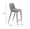 Magnus Counter Stool Slate Gray & Walnut — Set of 2