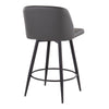 Toriano - 26" Fixed-Height Faux Leather Counter Stool (Set of 2) - Black Round Base