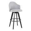 Ahoy - Upholstered Fixed-Height Barstool (Set of 2) - Black Base, Black Footrest