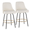 Studded - Marcel Fixed-Height Barstool (Set of 2) - Black Metal