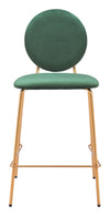 Odessa Counter Stool Green & Gold — Set of 2