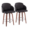 Dahlia - Contemporary Counter Stool (Set of 2) - Walnut Wood