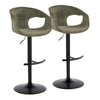 Curvo - Adjustable Barstool With Rounded T Footrest (Set of 2) - Black Metal