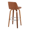 Toriano - 30" Fixed-Height Barstool (Set of 2) - Walnut & Chrome Base
