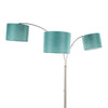 Willow Trio - 84" Metal Floor Lamp - Brushed Nickel And Turquoise Linen from Grandview Gallery