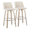 Toriano - 30" Fixed-Height Barstool (Set of 2) - Cream And Light Brown