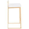 Fuji - Counter Stool With Cushion - Gold Legs