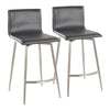 Mason - 26" Upholstered Fixed-Height Counter Stool With Swivel (Set of 2) - Stainless Steel
