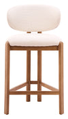Rosetta Counter Stool Beige & Walnut — Set of 2